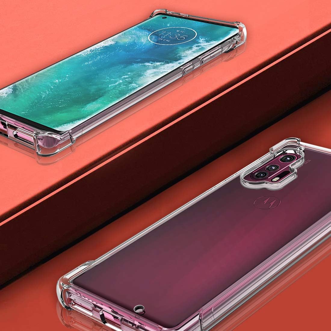 Osophter for Moto Edge Plus Case Clear Moto Edge+ Case Transparent Reinforced Corners TPU Shock-Absorption Flexible Cell Phone Cover for Motorola Moto Edge+(Clear)