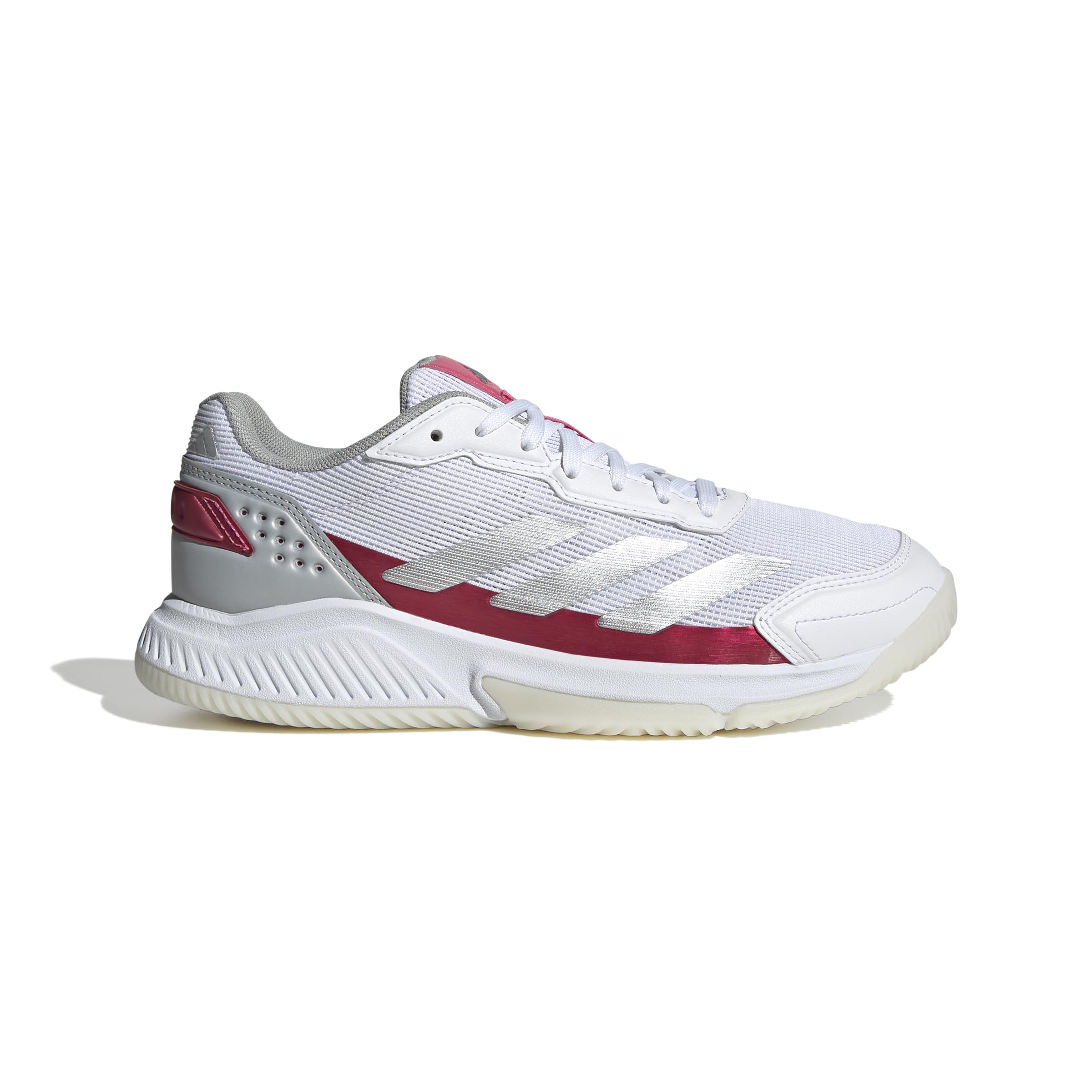 adidas Mujer Courtquick W Padel, Cloud White/Silver Metallic/Lucid Pink, 38 2/3 EU