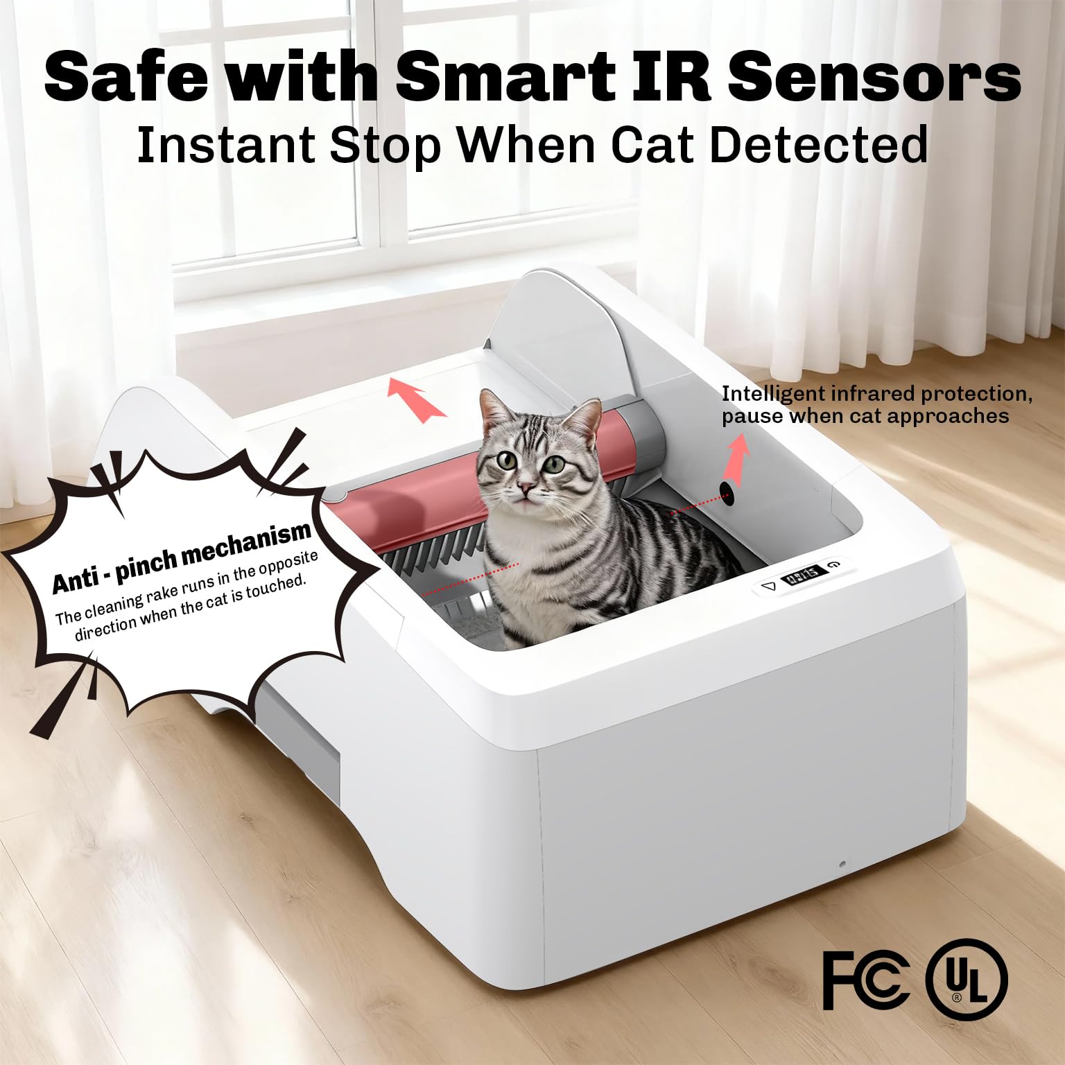S6 Self Cleaning Litter Box, Upgraded Automatic Cat Litter Box Self Cleaning That Can Use Clumping Cat Litter, Open Design with Cats Taking to It Immediately, Anti Pinch and Odorless(Light Gray) - image 4
