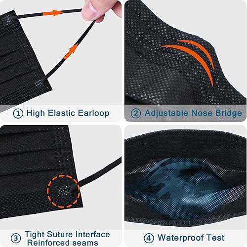 Miniatura 3 de Mascarilla desechable de 4 capas, máscara facial protectora transpirable para adultos, hombres y mujeres, uso diario en exterior e interior, 50