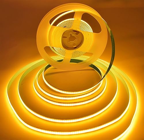 COB - Tira de luces LED COB, 16.4 pies DC12V de alta densidad, 320 LEDsM, tira de luz LED COB, 32000 lm, súper brillante, regulable, no impermeable,