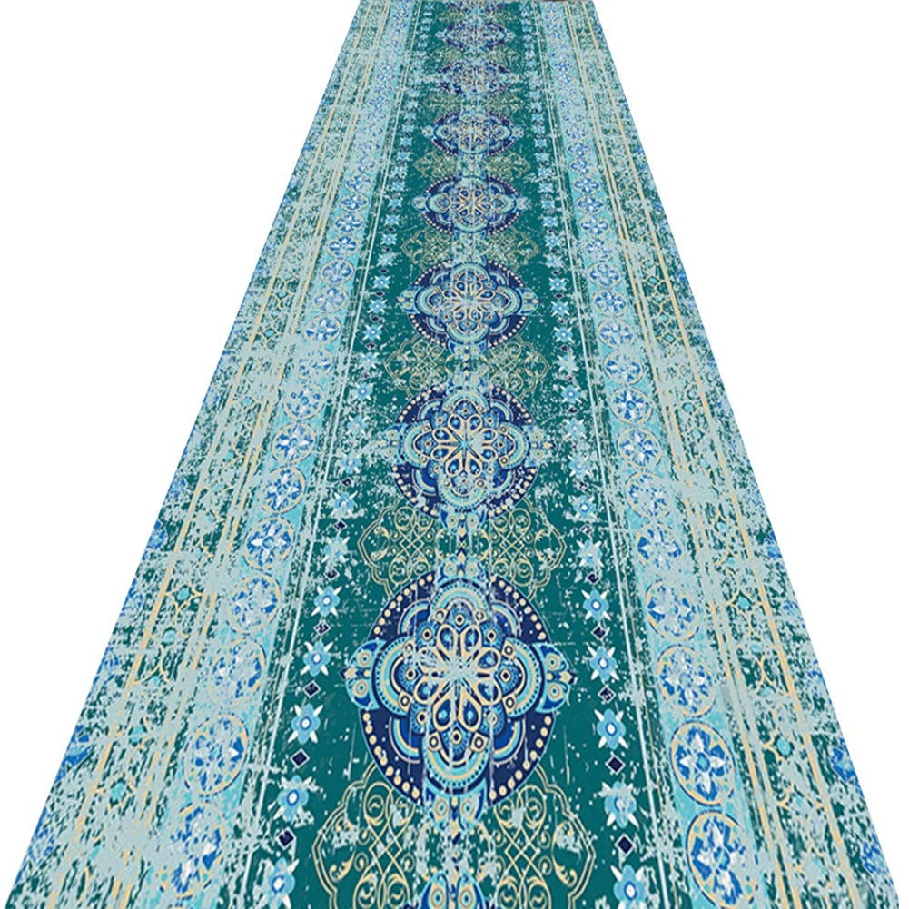 Alfombras de pasillo largo ZRUYI azul 1x2m lavable y personalizable