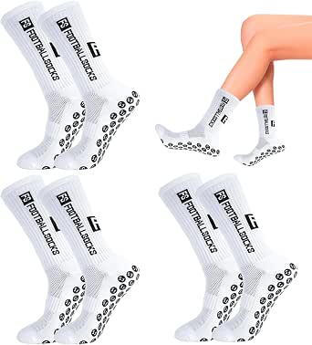 SKHAOVS Lot De 4 Paires Chaussettes Football Enfant Noires - Hautes, Respirantes, 5-12 Ans, Idéal Sport & Rugby