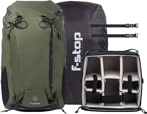 f-stop - Ajna - Mochila para cámara de aventura con inserto acolchado extraíble para DSLR exteriores viajes fotografía Verde ciprés Aire libre