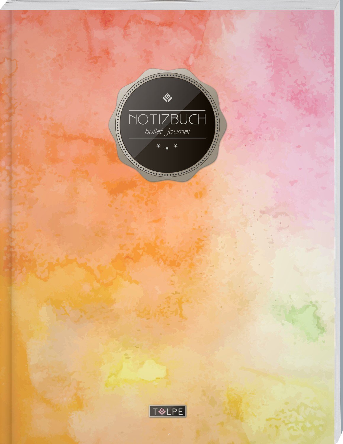 TULPE Bullet Journal A4 „C072 Bunte Wände“ (140+ Seiten, Vintage Softcover, Punktkariertes Papier – Punktraster Notizbuch, Handlettering, Skizzenbuch, Zeichenbuch)