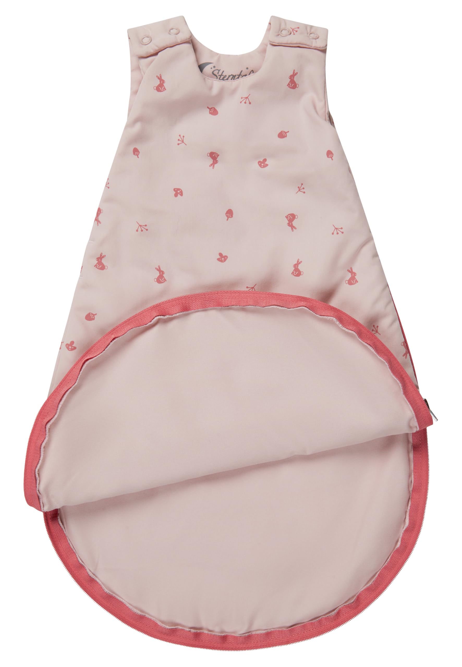 Sterntaler Babyschlafsack 62/68cm Hase Hanni - Leichter Schlafsack 1,50 TOG - Mädchen Übergangsschlafsack - Hydrocool-Futter - 2-Wege-Reißverschluss, Druckknöpfe & Kabelöffnung, quarzrosa