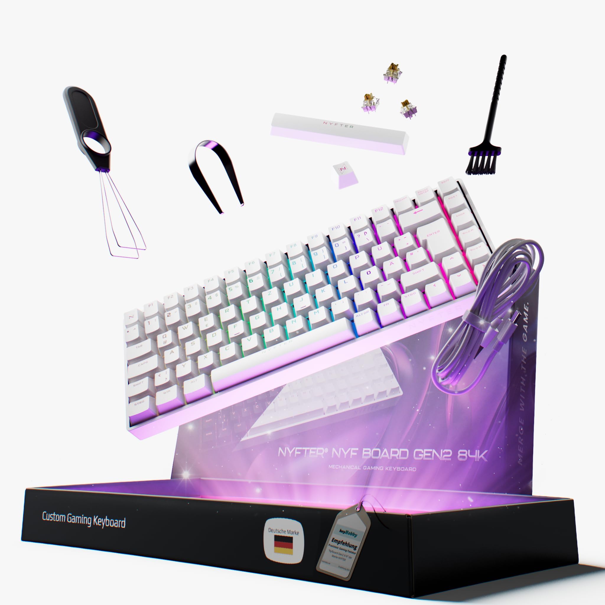 Keychron V1 QMK/VIA Mechanische Tastatur verkabelt, Hot-Swappable, RGB ...