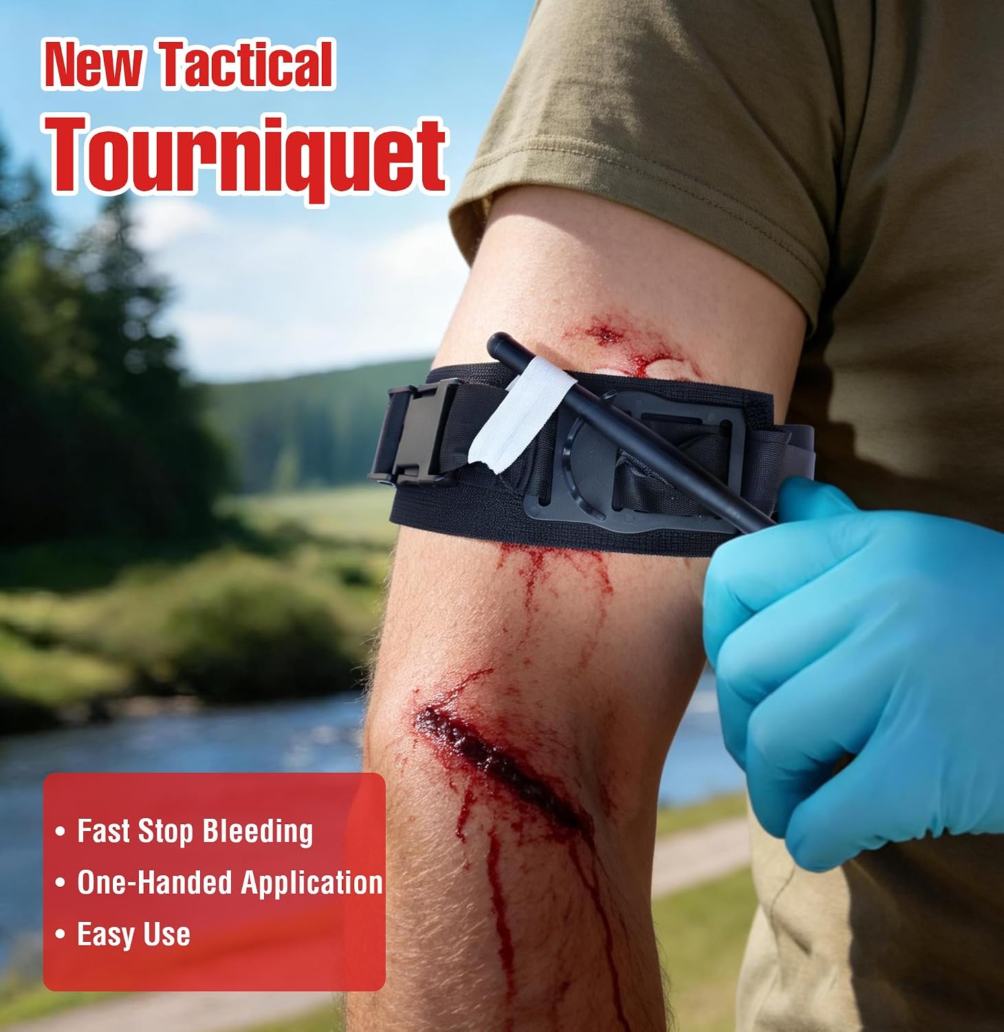 New Emergency Tourniquet, Survival Trauma First Aid Turnicate, Faster Stop-Bleeding Bandages Training Tourniquet for Hunter, Camper, Police and Army