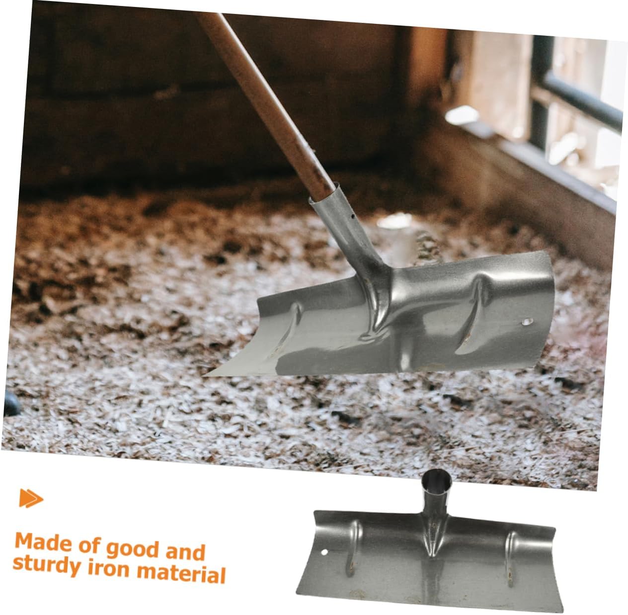 HEMOTON 2Pcs Metal Cleaning Shovel for Poultry Manure Multi-Function Flat Shovel for Farm Use Heavy Duty Dung Scraper for Bird Cages and Livestock