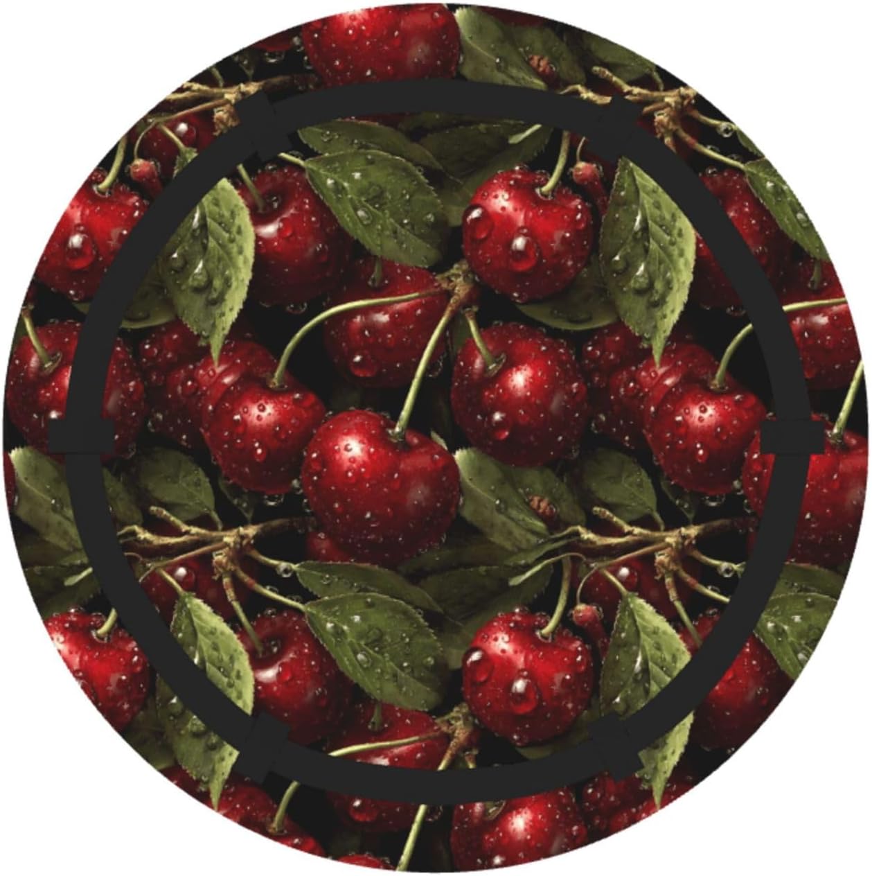Red Cherries (3) Pattern Foldable Camping Tote Bag Picnic Blanket Bag Portable Beach Mat Tote Waterproof Outdoor Picnic Mat Carry Bag
