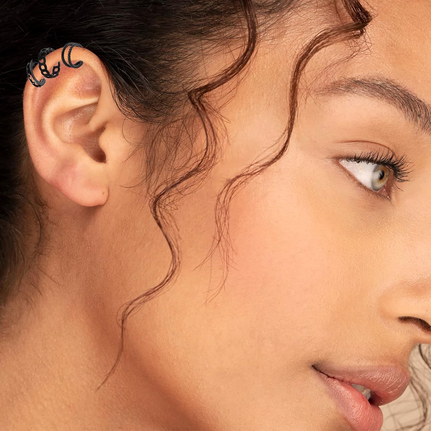 12Pcs Ear Cuff Earrings for Women Dainty Helix Non Piercing Earrings Cuff Clip on Cartilage Earrings for Men Women Girls Black