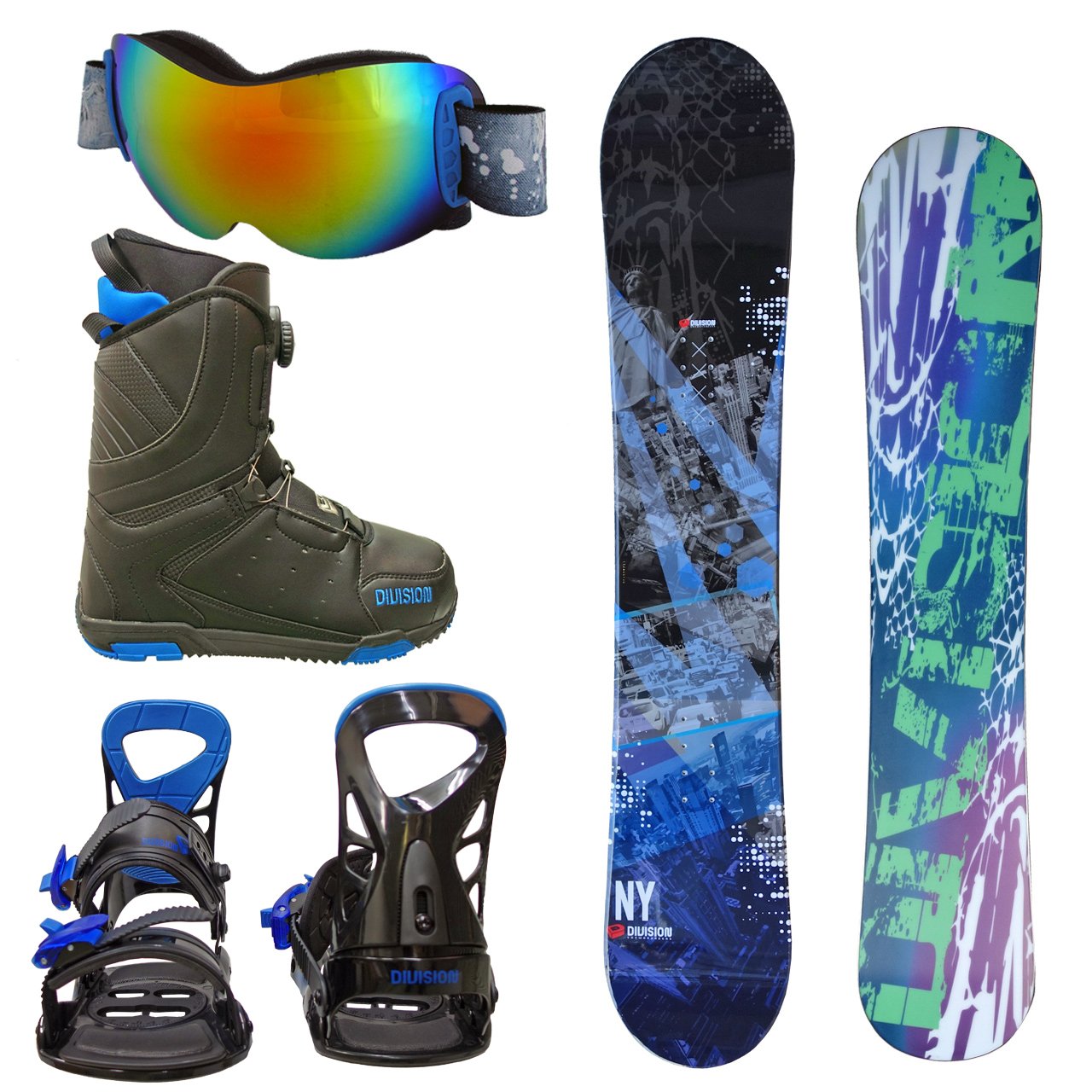Amazon | DIVISION メンズ スノーボード3点セット 156サイズ スノボー+