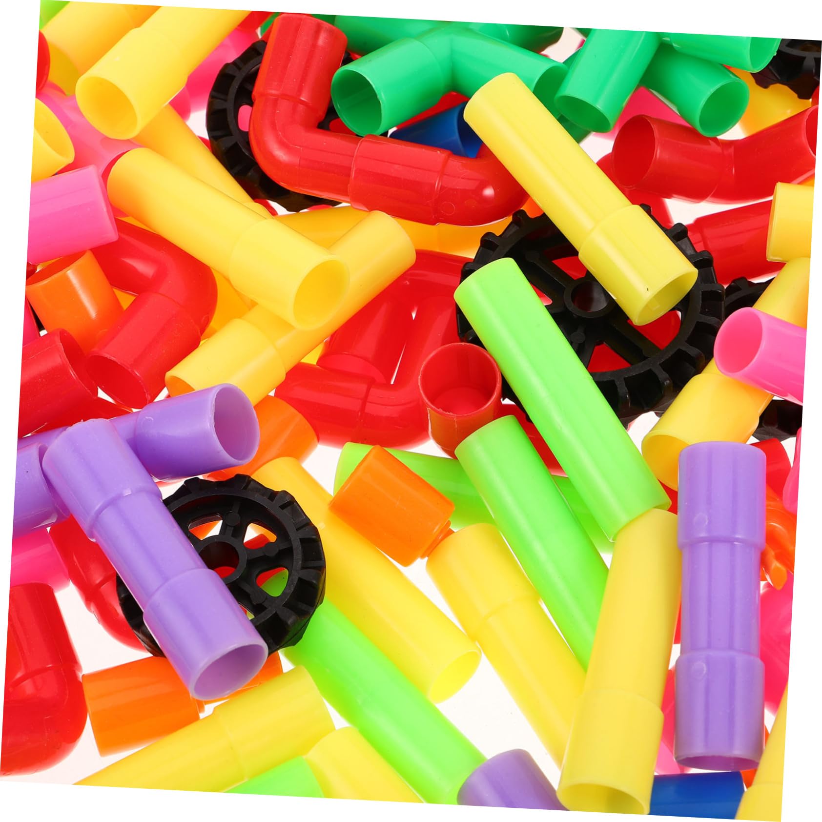 FRCOLOR Kinder Rohrbausteine 1 Satz Große Kunststoffbausteine zum Bauen | Lernspielzeug für Kinder, Drinnen und Draußen Nutzbar, Leicht und Tragbar, Farbenfrohe Röhrenform