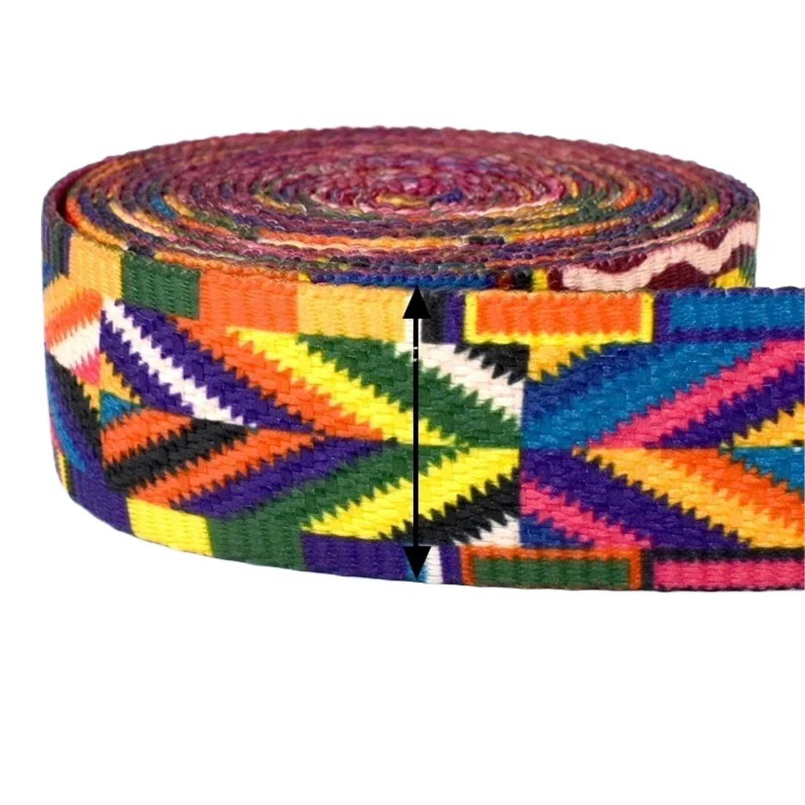 Cinta Jacquard Cinta de nailon Jacquard for correa bolso, accesorios recorte decoración, 2/5/8/10M, 32/38/50mm(Colored-38mm,10Meters)