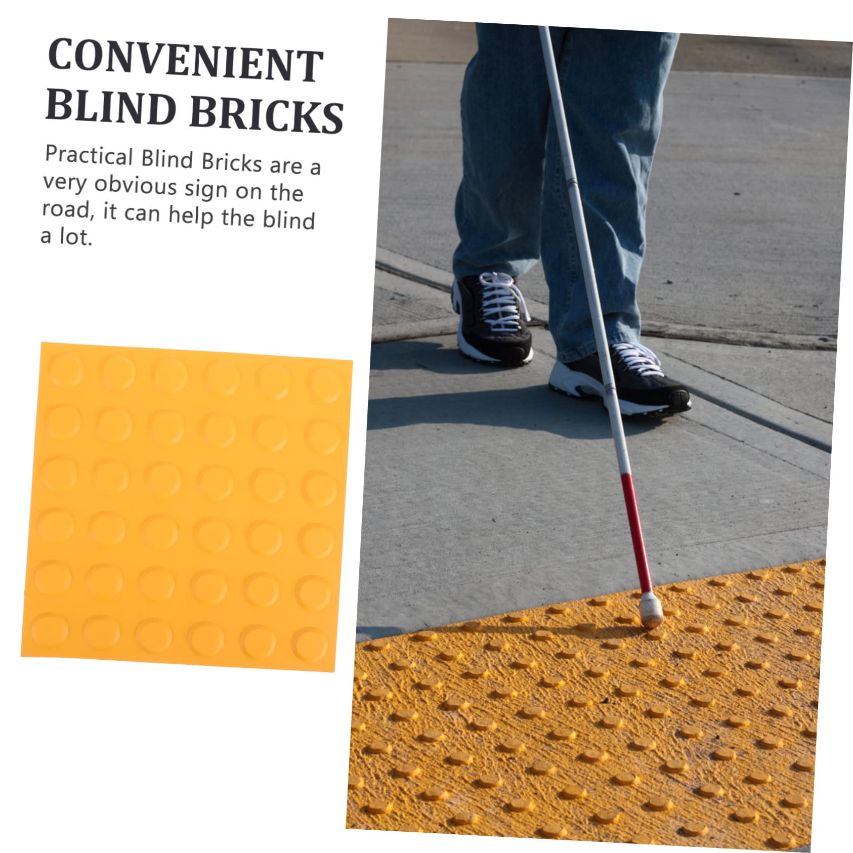 Multifunctional Blind Bricks Patio Sidewalk Boards Walkway Floor Stickers Blind Bricks for Pathway Paving Blind Bricks Paving Sidewalk Boards Street Sidewalk Boards