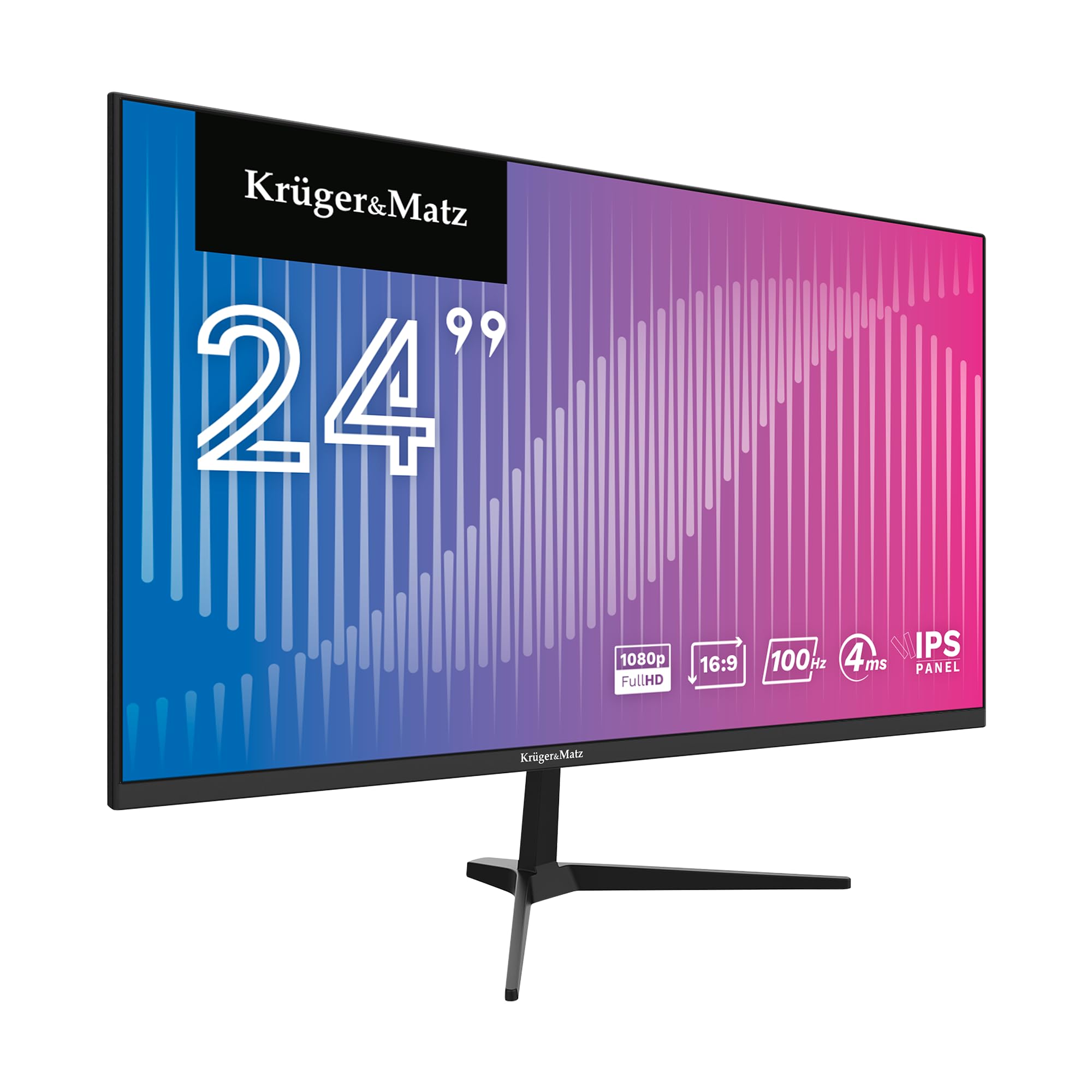 Krüger&Matz Bezramkowy 24 cale Full HD 100 Hz IPS HDMI VGA Głośnik Monitor LED
