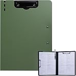 FRETONBA Clipboard Folder, 2 Pcs A4 Foldable Clipboard with Horizontal and Vertical Double Metal Clips, 360 Degree Foldable Binder Clipboards with Pen Holder, File Cover Work Folder Clipboards, Black