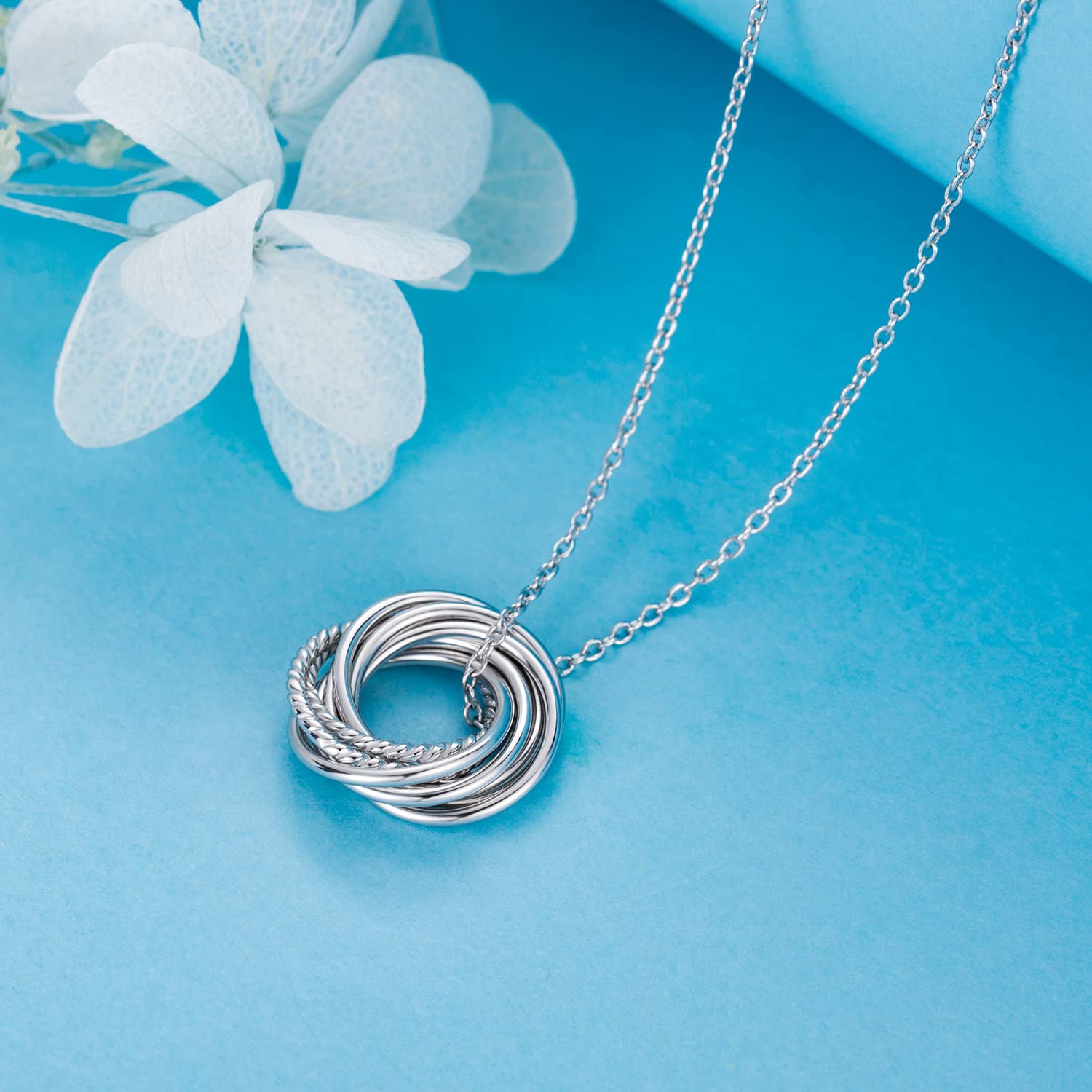 Birthday Gifts for Women Sterling Silver 30th 40th 50th 60th 70th 80th 90th Birthday Necklace For Her 3 4 5 6 7 8 9 Decade Jewelry 30 40 50 60 70 80 90 Years Old