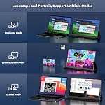 KEEPTIME Moniteur portable, 15.6" FHD 1080P Écran portable avec sac à ordinateur portable étanche, USB-C HDMI Deuxième moniteur externe pour PC Téléphone Mac Xbox PS4/5 Commutateur, haut-parleur intégré avec Smart Cover