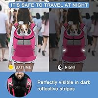 Vista 2 de SMONT Dog Backpack Carrier Pet Lightweight Dog Carrier Backpack Small Dog Front Backpack Breathable Dog Carriers for Small Dogs with Safety Belt for