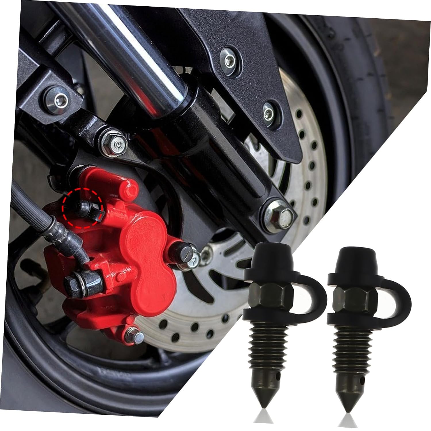 VICASKY 8sets Bike Brake Bleeder Screw Caliper Bleed Bolt Dust Cover for Bleeder Nipple Front Rear Brake Lines Construction