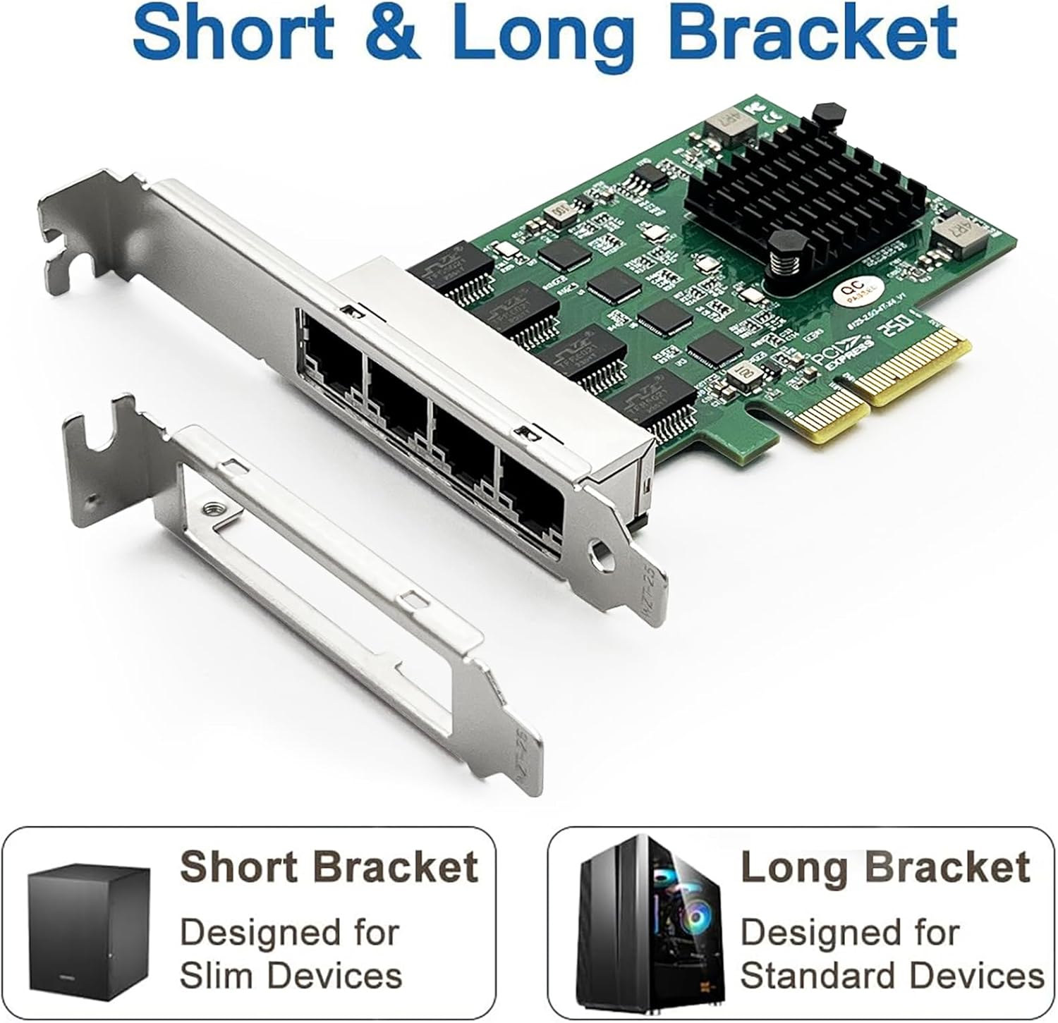 ipolex 2.5G Ethernet Card 4 Port NIC Network Adapter Realtek RTL8125BG Controller, Quad RJ-45 Port, PCI Express Gigabit Ethernet Card Support Windows/Windows Server/Linux/Ubuntu/Centos/Vmware