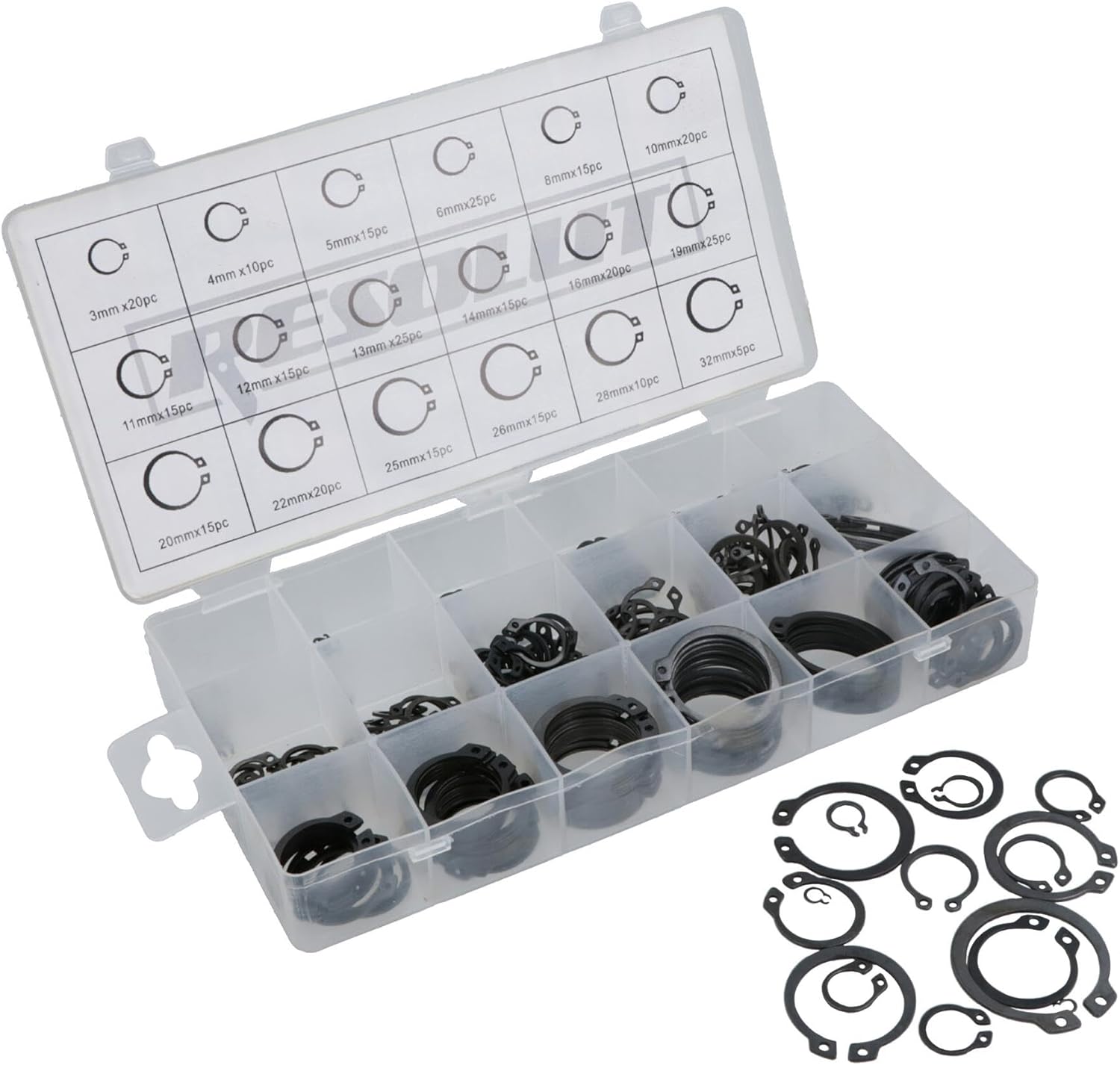 External Retaining Circlips Snap Rings Circlip Set Metric Sized 3 – 32mm 300pc