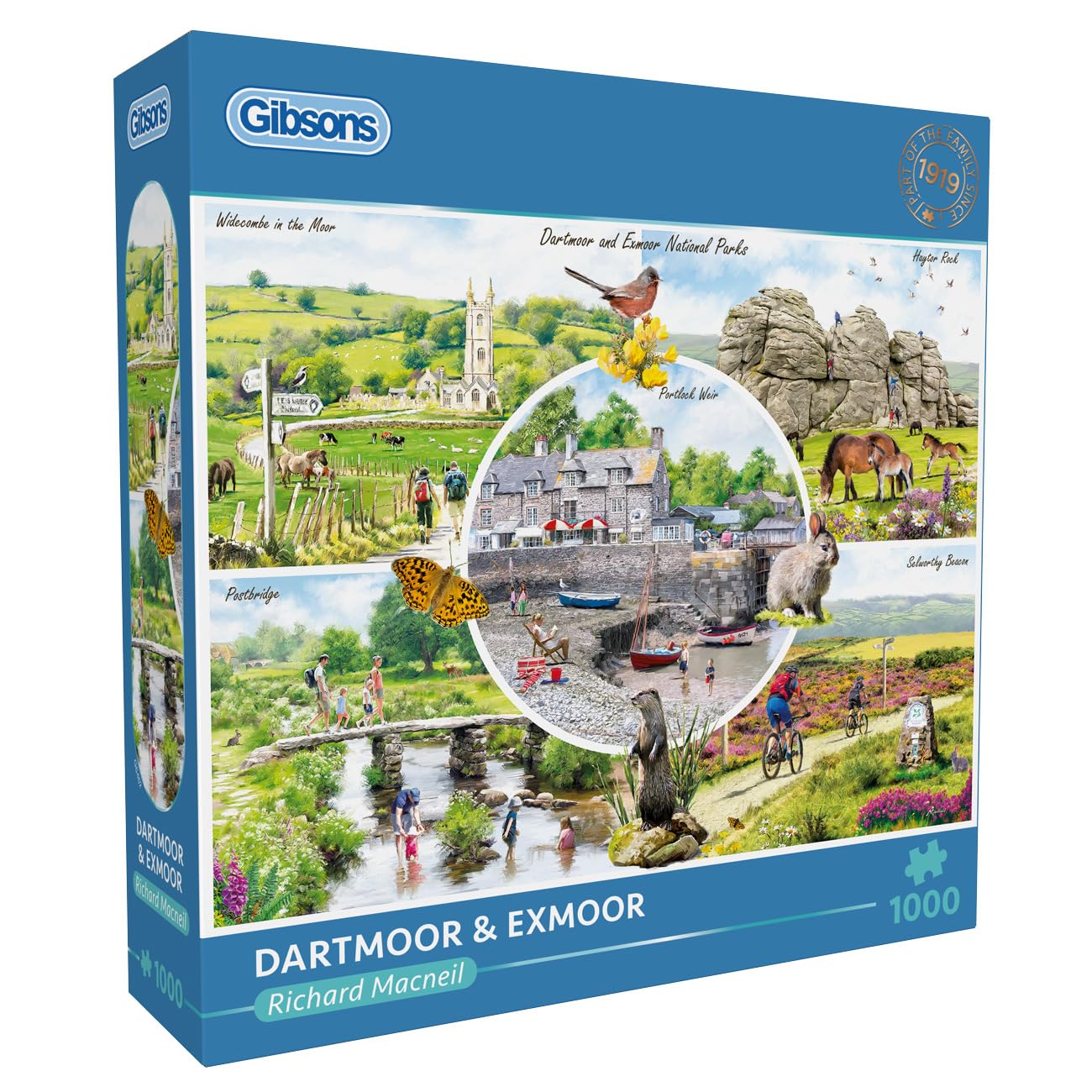 Gibsons Dartmoor & Exmoor 1000 Piece Jigsaw Puzzle for Adults - Nature & Architecture, England's National Park Treasures Artwork by Richard MacNeil, Premium Sustainable Puzzle Made in the UK/EU — image 1