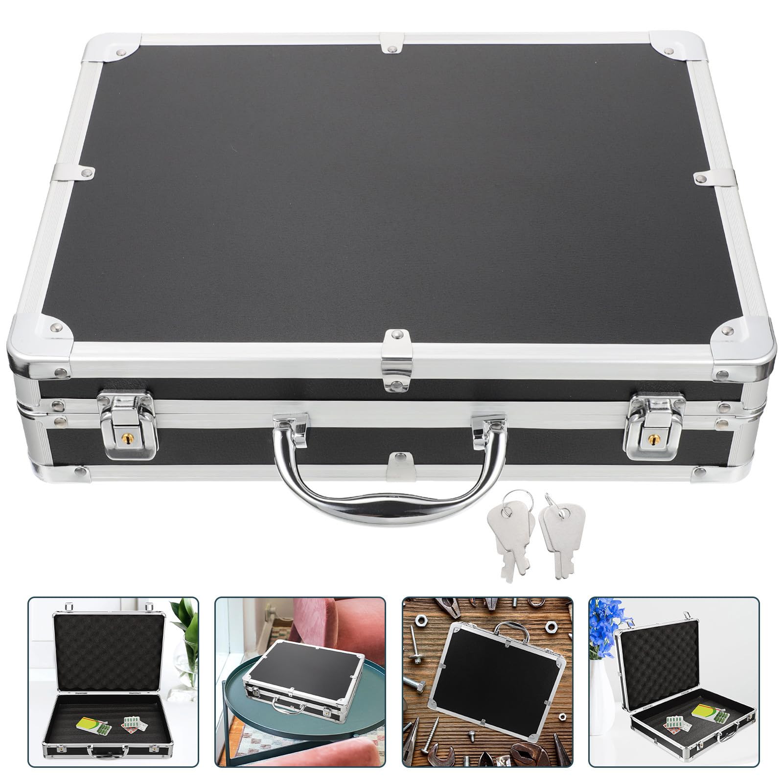 SHINEOFI Boîte à Outils Mallette Multifonction en Alliage D'aluminium Grosse Capacité Serrure à Code pour Rangement de Remède et Cosmétiques, Maison Déplacements