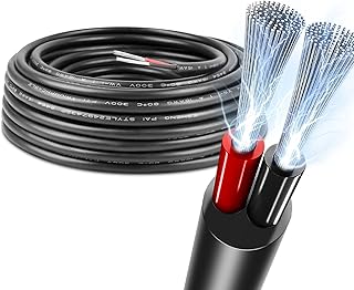RESHAKE 20 Gauge 2 Conductor Electrical Wire, 49.2FT Low Voltage 20/2 Tinned Copper Wire, 20 AWG 2 Wire Cable, Flexible Extension Cord for LED Strips Light Lighting, Outdoor Waterproof Stranded Wires