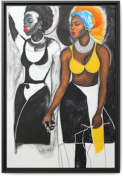 Canvas Print, Nude African Woman Portrait Art, Framed Wall Decor Print, Gift, Multi-color Artwork, Black Art, Home Decor #10