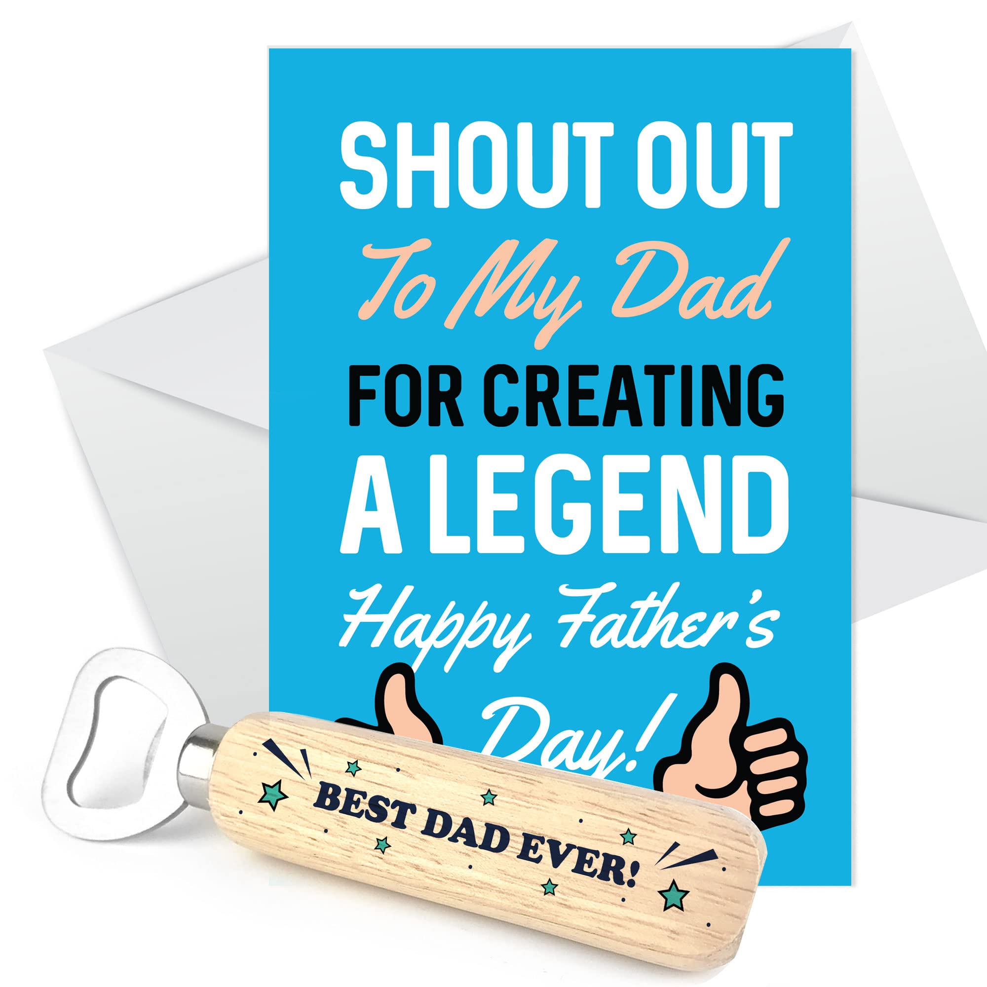 Red Ocean Fathers Day Funny Fathers Day Card Best DAD Ever Bottle Opener Dad from Daughter Son for Him
