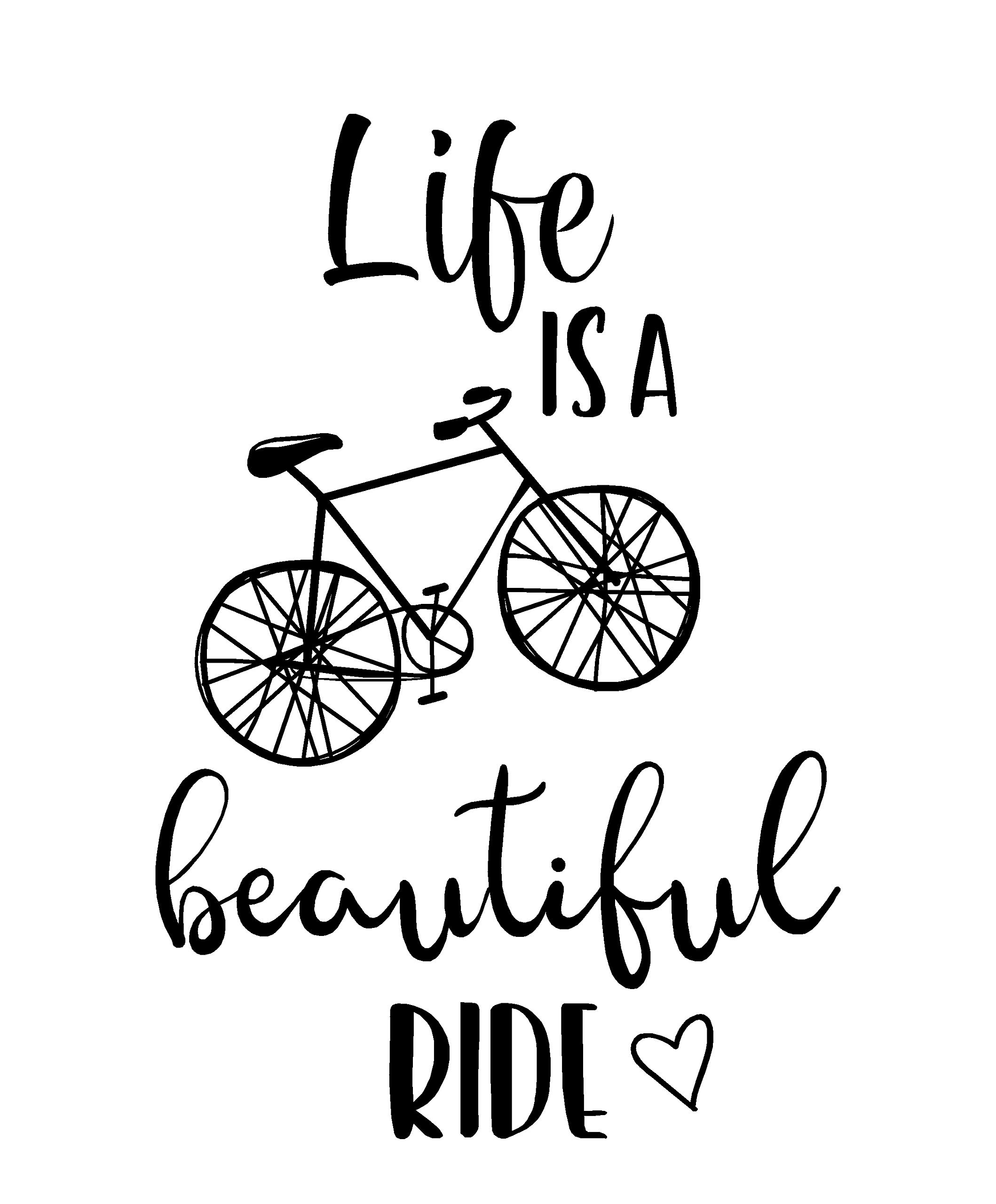 LightningSigns Life is beautiful ride inspirational cyclist quote sticker vinyl wall art decal