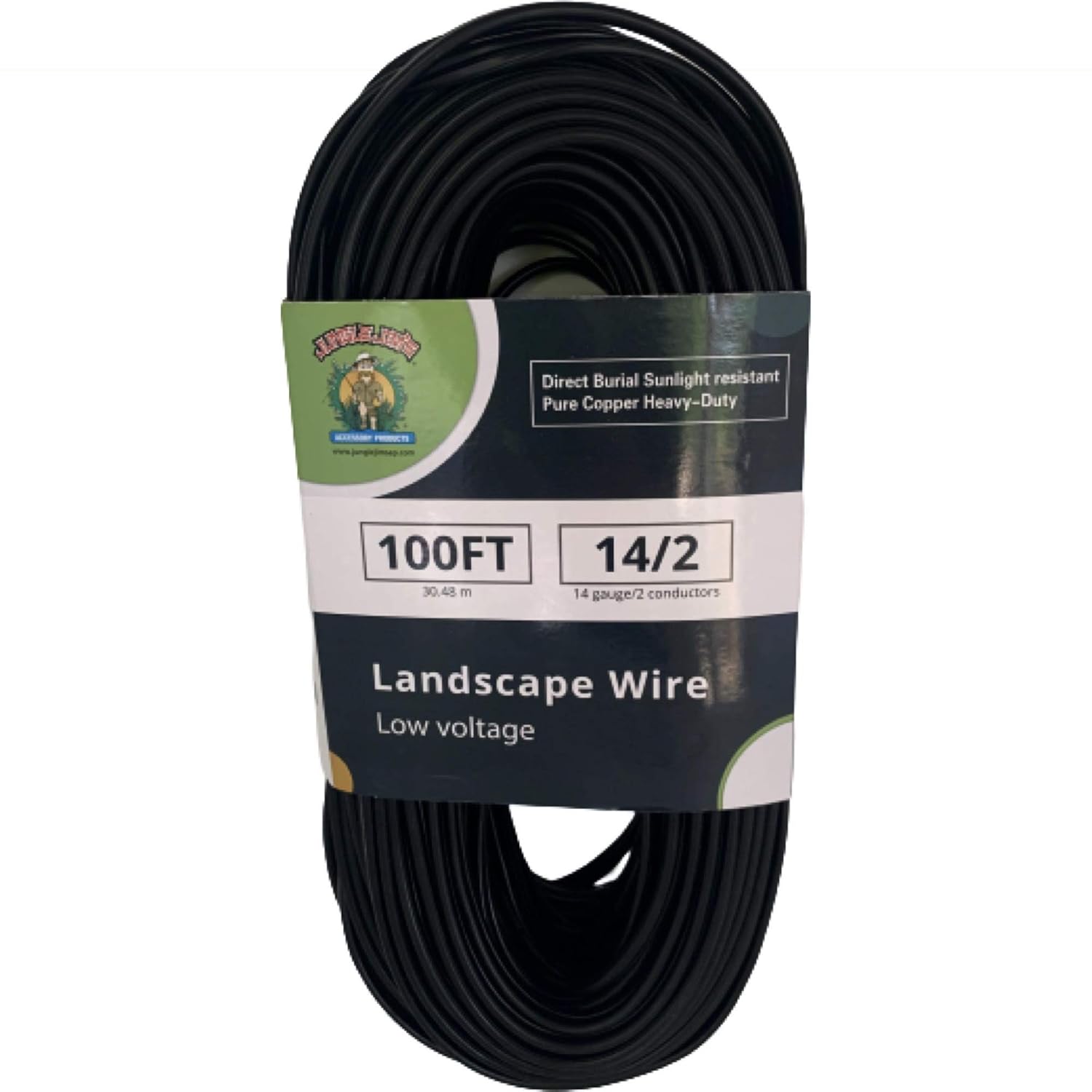 Jungle Jim's 100Feet 14Gauge 2 Conductor LowVoltage Underground Direct Burial Landscape