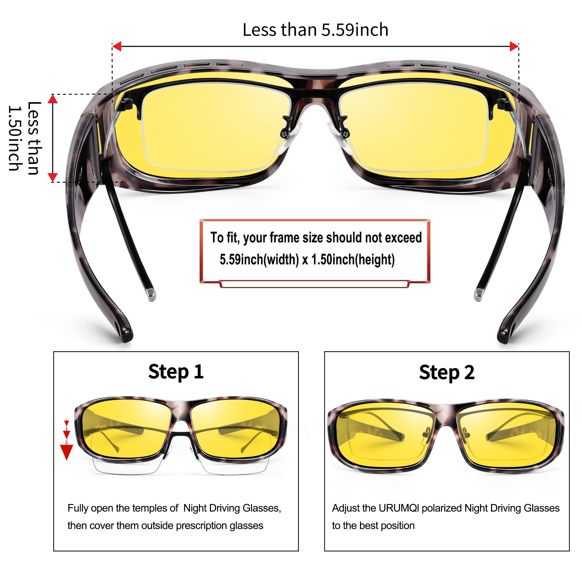 Snapklik.com : URUMQI Night Vision Glasses Fit Over Glasses For Men Women