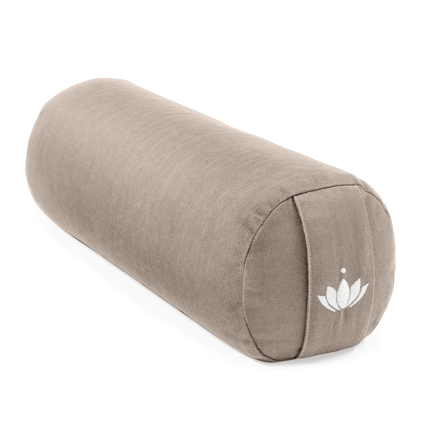 Lotuscrafts Yogarolle klein 40 x 13 cm Nackenrolle mit Bezug aus Bio-Baumwolle und Bio-Dinkelspelz GOTS zertifiziert