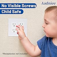 Vista 3 de Placas decorativas de pared sin tornillos, 2 ventanas, tamaño estándar de 4.68 x 4.74 pulgadas, placa frontal de tornillo oculto