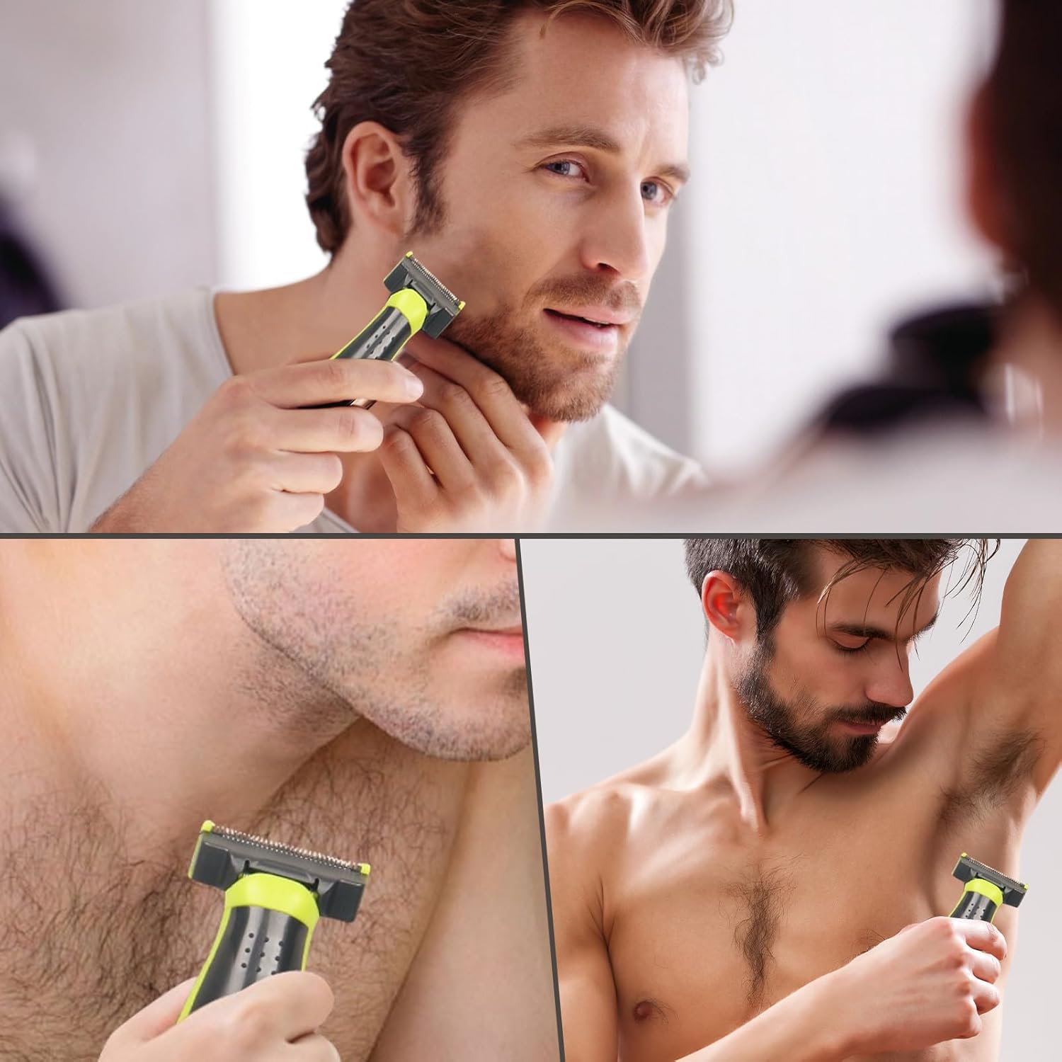 Beard Trimmer for Men, Rechargeable Mens Grooming Kit Washable Mens Electric Razors for Shaving Face, Beard, Mustache Trimmer and Hair Clippers, Double Sided Tooth Razors Face Trimmer for Men - Image 6