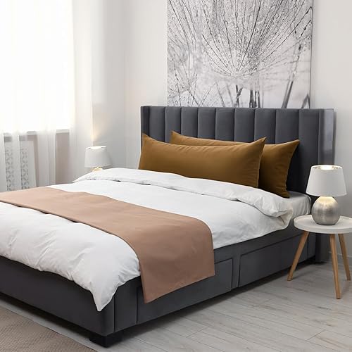 Vista 500 de Thmyo Paquete de 2 fundas de almohada cuadradas decorativas de algodón, fundas de almohada de sublimación en blanco, fundas de cojín blancas