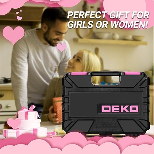 Miniatura 7 de DEKOPRO Juego de herramientas para mujeres juego de herramientas rosa para reparación en el hogar, kit de herramientas para mujer para todo