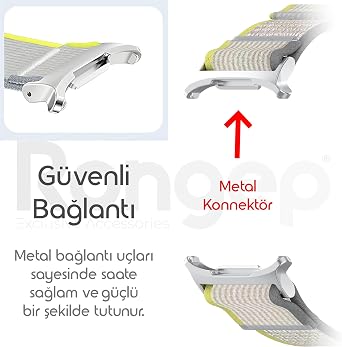 Rongep Samsung Galaxy Watch Ultra 47mm ile Uyumlu Hook Loop Kumaş Kordon Terletmeyen Cildi Tahriş Etmeyen Nefes Alabilen Yapılı Cırt Cırt Tasarımlı Deformasyona Dayanıklı Rahat Kayış