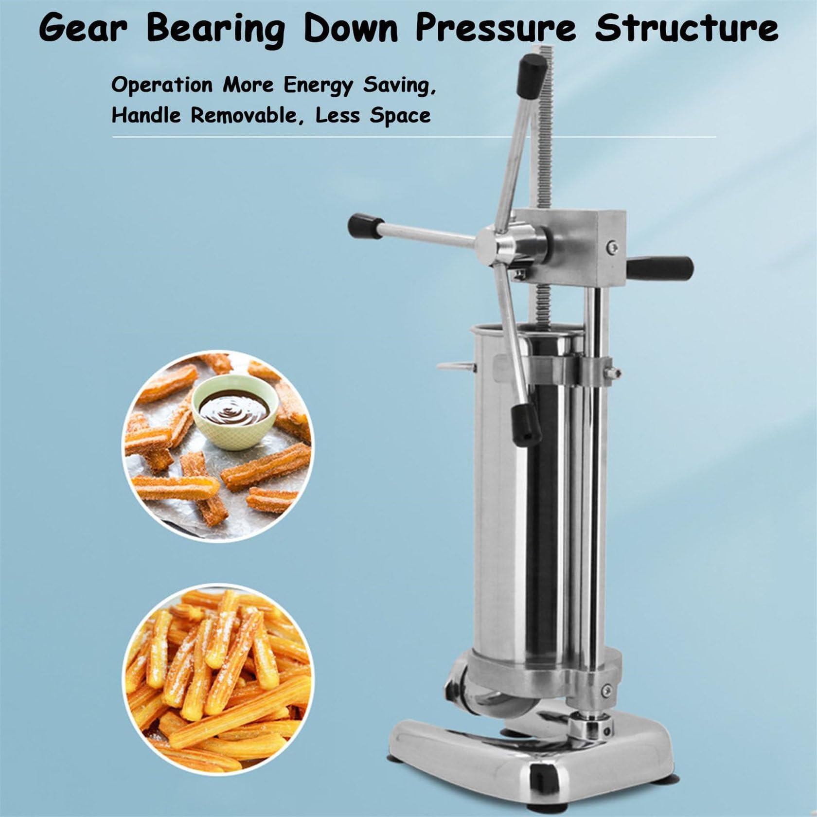 Machine De Remplissage Manuelle De Churros, Machine De Remplissage Manuelle De CrèMe De GeléE De Remplissage De Churros De Beignets, Machine De Remplissage Manuelle Acier Inoxydable Avec 5 Buses,2L
