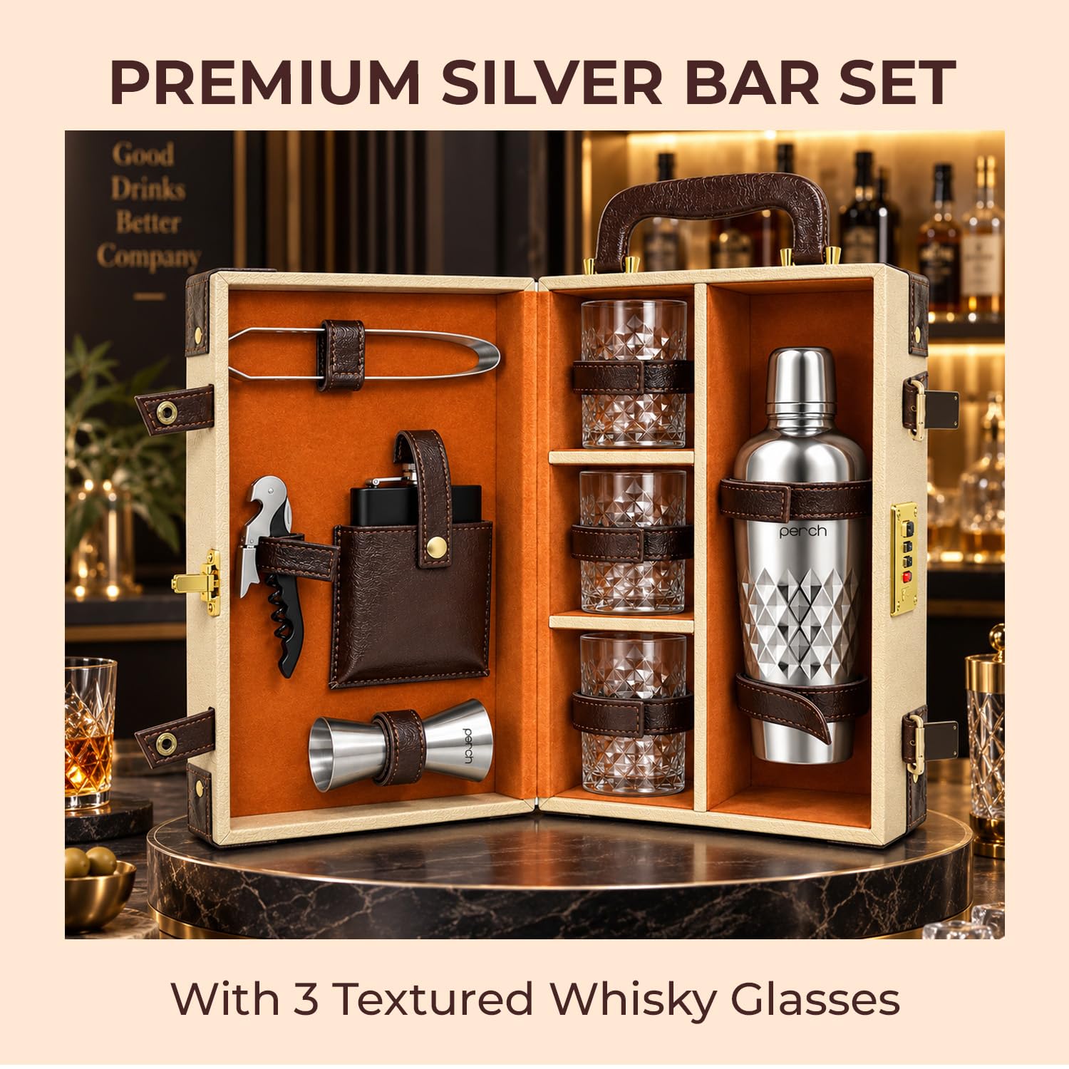 Portable Bar Set - Travel Bar Case with Cocktail Kit -7