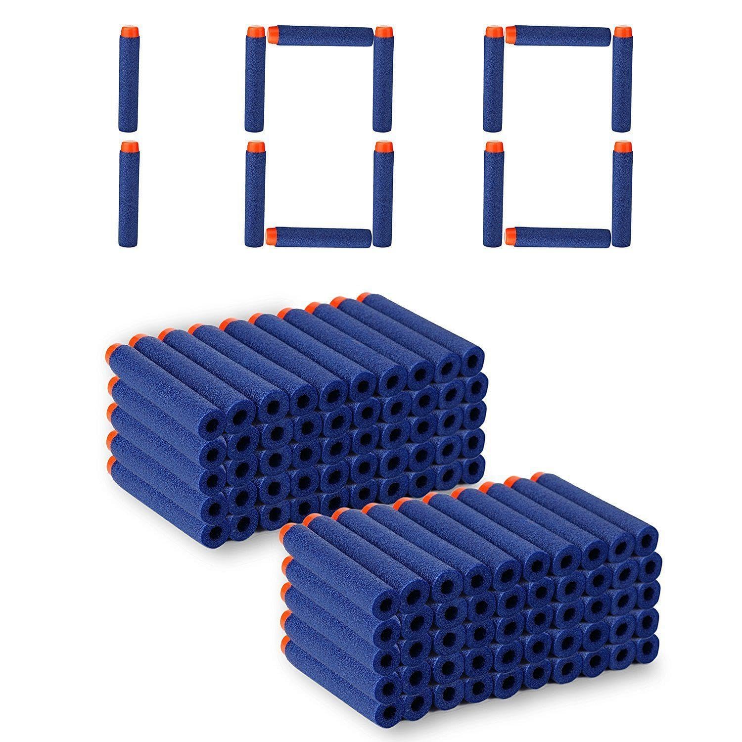 HOUSE HATCH Plastic Foam Toy Bullet Dart Bullets for Nerf N-Strike Elite Guns, Blue (100)