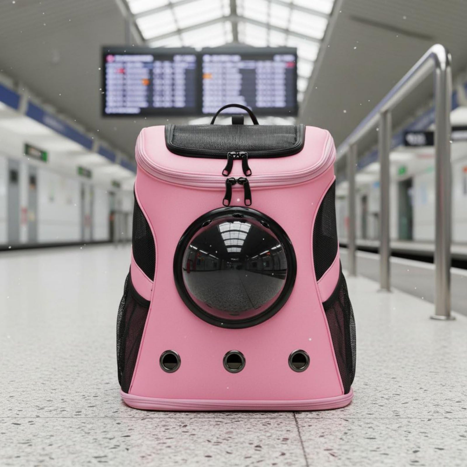 Zaino Trasportino per Gatti Zaino Trasporto Capsule con Rete Traspirante E Trasparente in Oxford E Nylon Portatile Adatto a Passeggiate Visite Veterinarie Viaggi