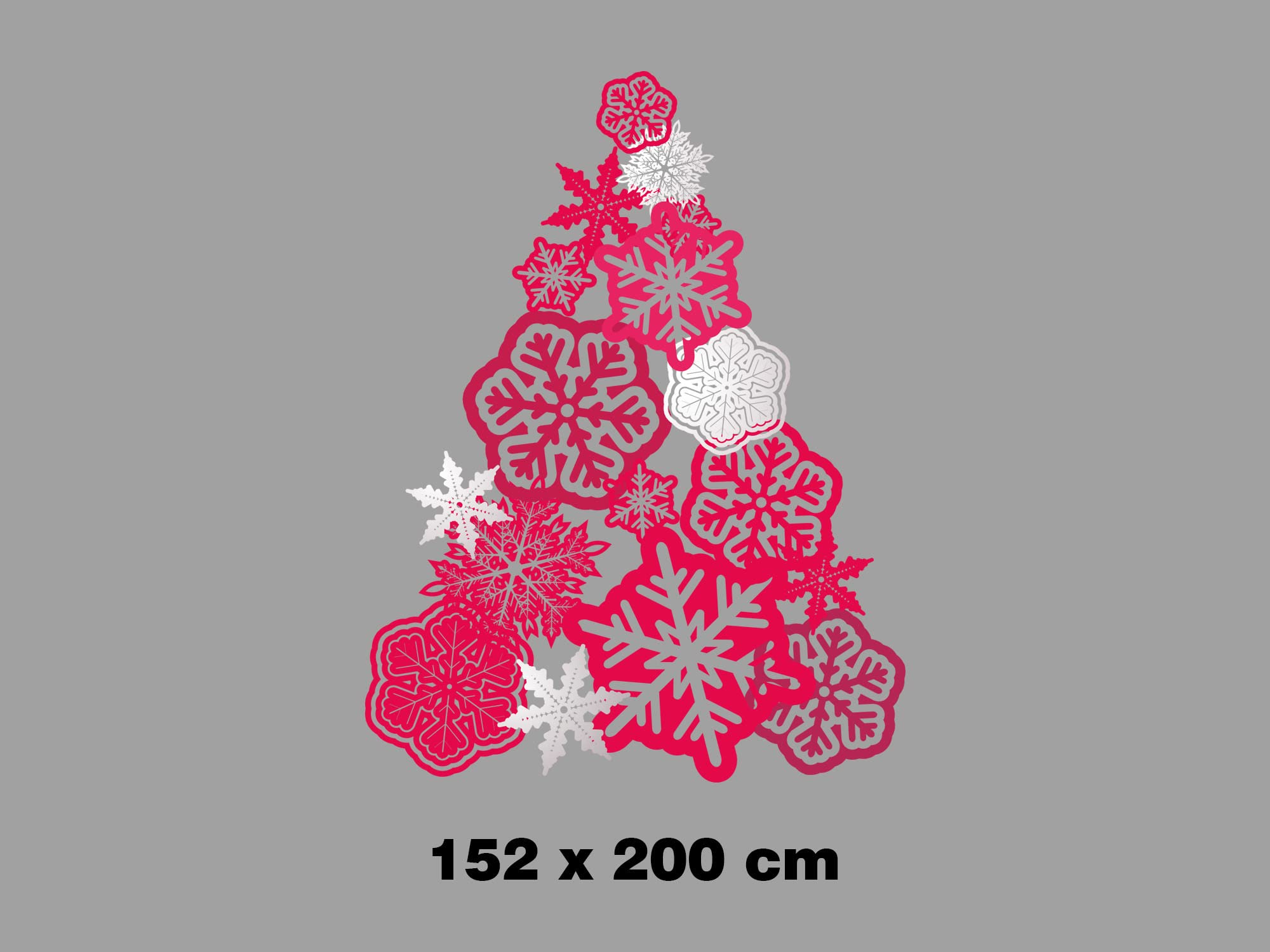 Adesivo in vinile trasparente con effetto specchio Buon Natale Albero colore rosso | 152 x 200 cm | Vinile economico e originale | Riserva bianca e fustellata