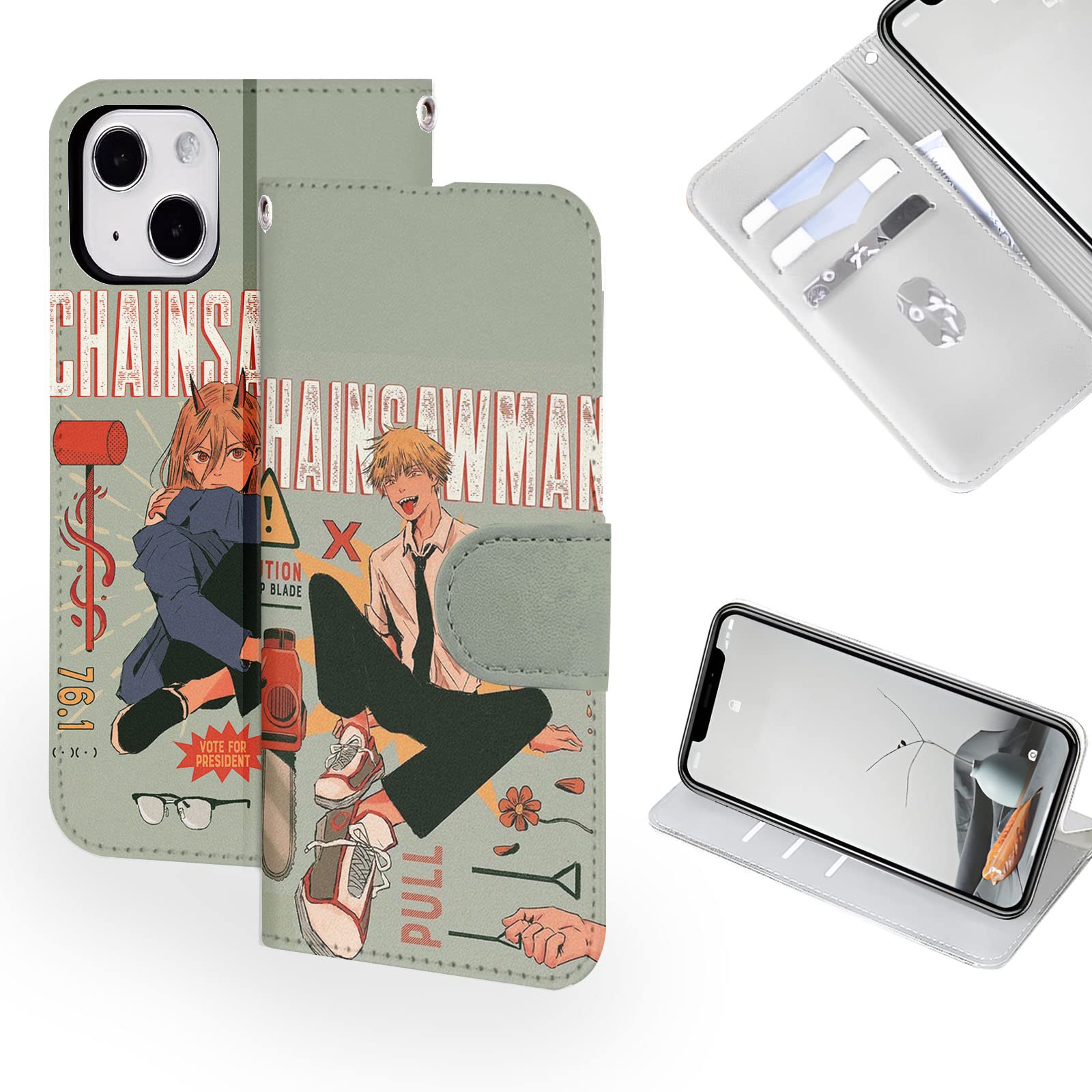 Amazon.co.jp: チェンソーマン スマホケース 手帳型 iphone se