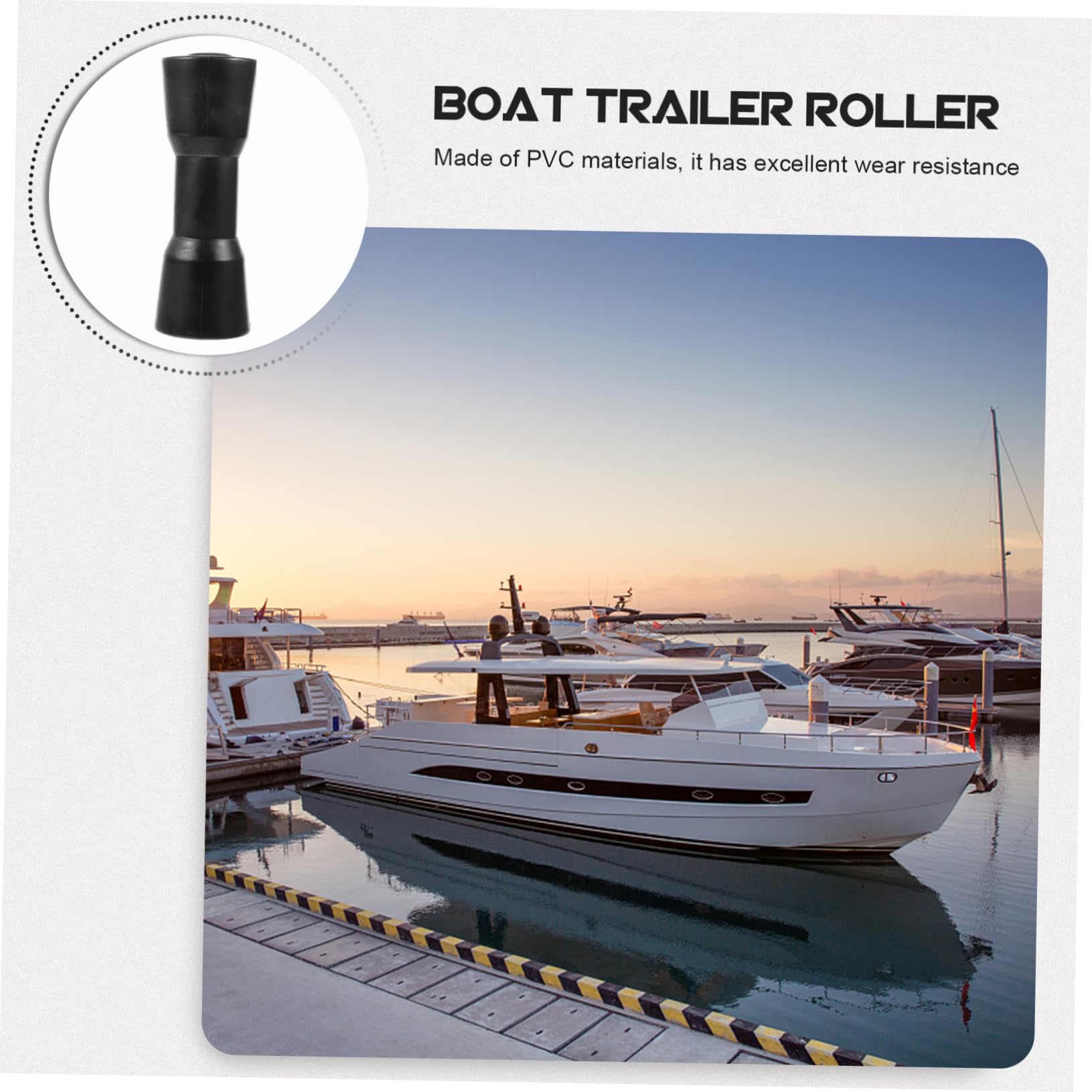 HEMOTON Rullo per Carrello Barca in PVC Nero Resistenza all'Usura e Stabilità Elevata, Accessori Completi per Carrello Yacht e Moto d'Acqua
