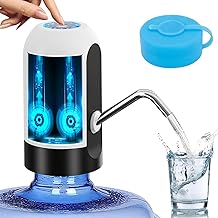 Myvision Water Dispenser for 5 Gallon Bottle,Portable USB Charging Electric Water Pump, Drinking Water Jug Pump for Home, Kitchen, Living Room, Office,Camping,Universal for 3-5 Gallon (White)