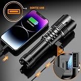 Relybo Lampe Torche Led Ultra Puissante, 1000000 Lumens Lampe De Poche Led Ultra Puissante, 9 Modes & Éclairage Latéral Cob, Lampe Torche Rechargeable Usb, Lampe Tactique Pour Camping Urgence - 7